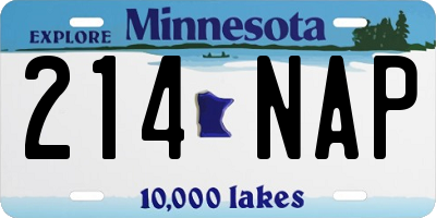 MN license plate 214NAP