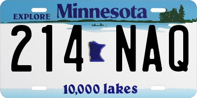 MN license plate 214NAQ