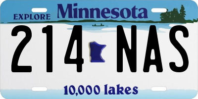 MN license plate 214NAS