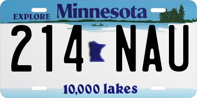 MN license plate 214NAU