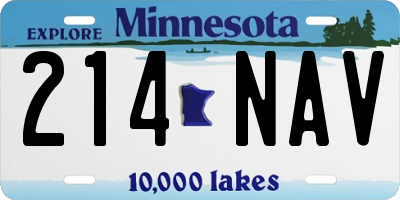 MN license plate 214NAV