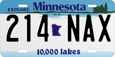 MN license plate 214NAX