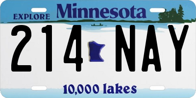MN license plate 214NAY