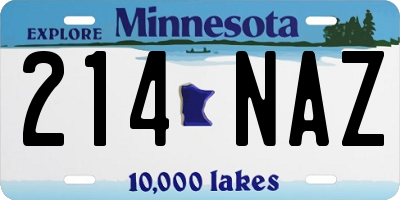 MN license plate 214NAZ