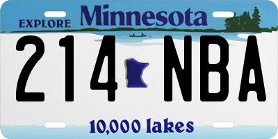 MN license plate 214NBA