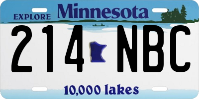MN license plate 214NBC