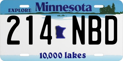 MN license plate 214NBD