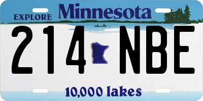 MN license plate 214NBE