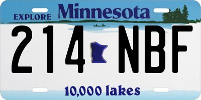 MN license plate 214NBF
