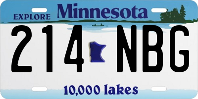 MN license plate 214NBG