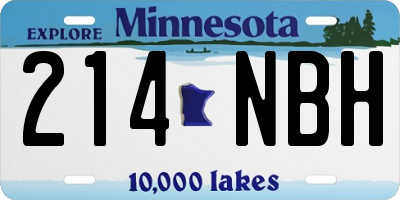 MN license plate 214NBH