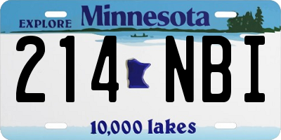 MN license plate 214NBI