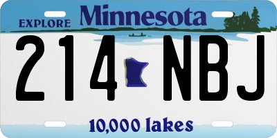 MN license plate 214NBJ