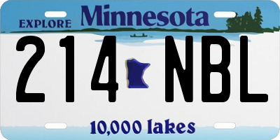 MN license plate 214NBL