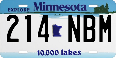 MN license plate 214NBM