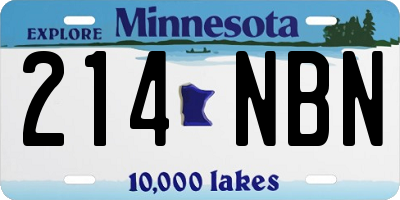MN license plate 214NBN