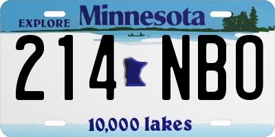 MN license plate 214NBO