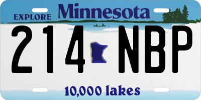 MN license plate 214NBP