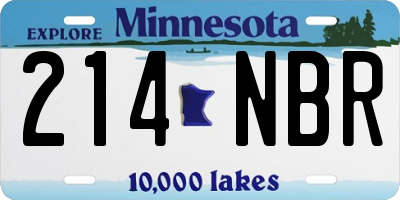 MN license plate 214NBR