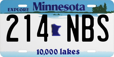MN license plate 214NBS