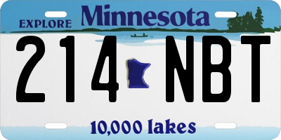 MN license plate 214NBT