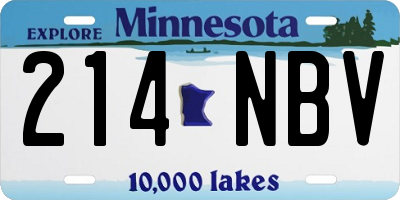 MN license plate 214NBV