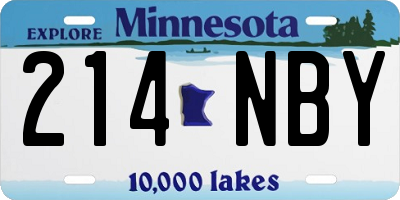 MN license plate 214NBY