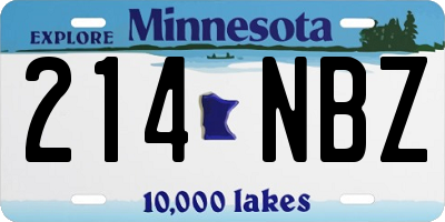 MN license plate 214NBZ