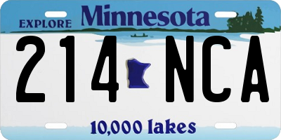 MN license plate 214NCA