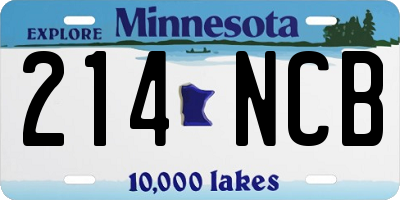 MN license plate 214NCB
