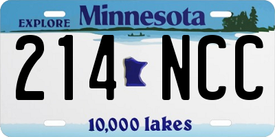 MN license plate 214NCC
