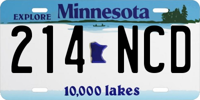 MN license plate 214NCD