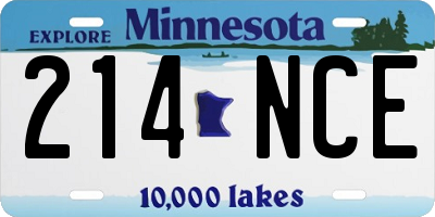MN license plate 214NCE