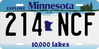 MN license plate 214NCF