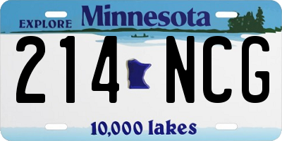 MN license plate 214NCG