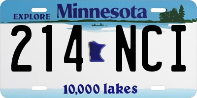 MN license plate 214NCI