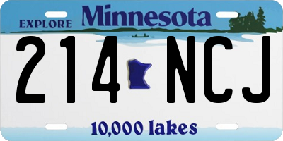 MN license plate 214NCJ