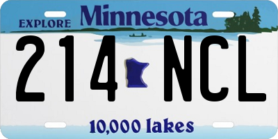 MN license plate 214NCL