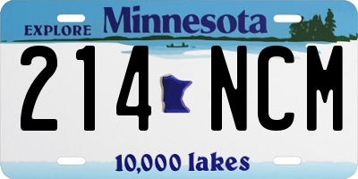 MN license plate 214NCM