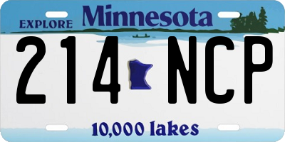 MN license plate 214NCP
