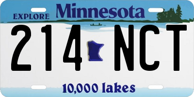 MN license plate 214NCT