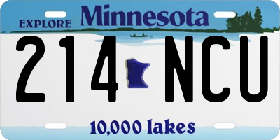 MN license plate 214NCU