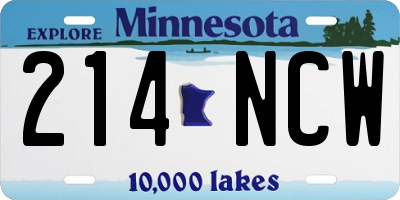 MN license plate 214NCW