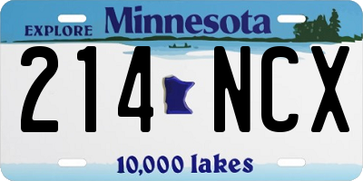 MN license plate 214NCX
