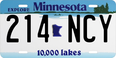 MN license plate 214NCY