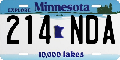 MN license plate 214NDA