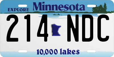 MN license plate 214NDC