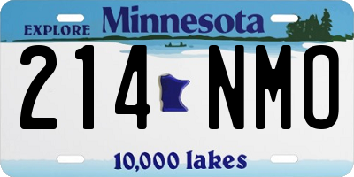 MN license plate 214NMO