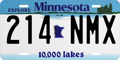 MN license plate 214NMX