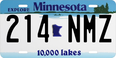 MN license plate 214NMZ